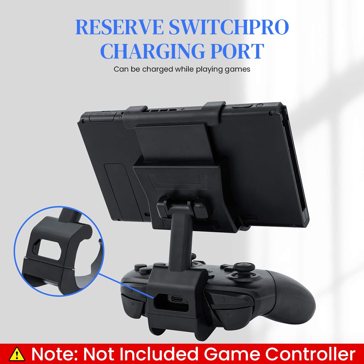 ZORBES Adjustable Gamepad Holder with Controller Holder for Switch/OLED/Lite 2 In 1 Gaming Holder for Switch Official Pro Controller ZORBES Adjustable Gamepad Holder with Controller Holder for Switch/OLED/Lite 2 In 1 Gaming Holder for Switch Official Pro Controller
